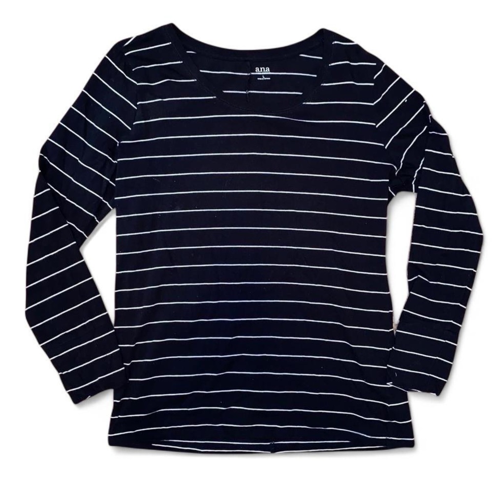 Black and White Striped Long Sleeve Tee